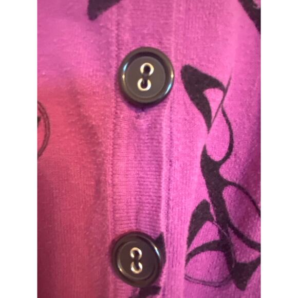 VTG Eye Glasses Cardigan Sweater Button-Up Purple Y2K Long Length Size Small - Picture 7 of 10